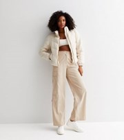 New Look Stone Wide Leg Cargo Trousers
